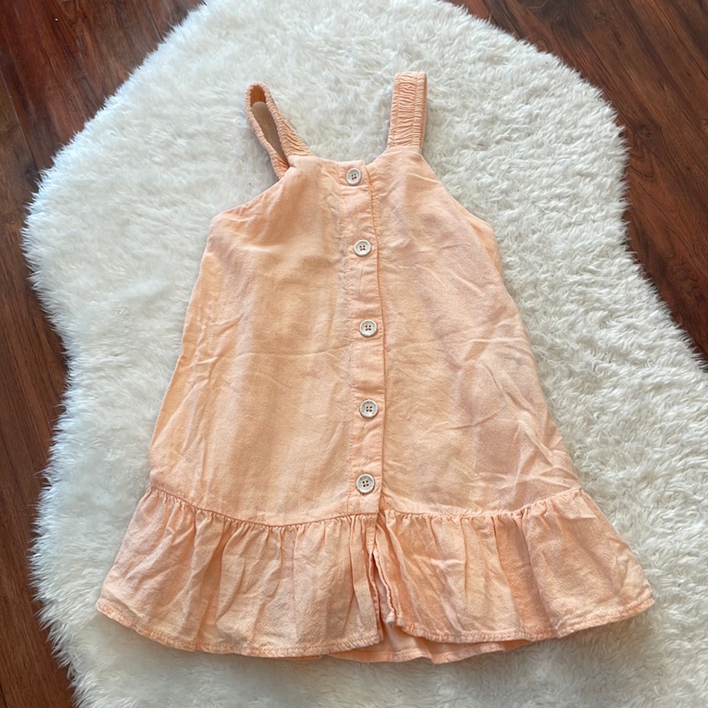 Peach linen/viscose Zara dress size 18-24 months.